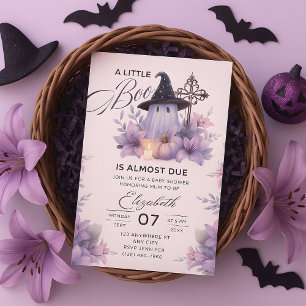 pequeña invitación a la ducha de bebé Halloween Pu