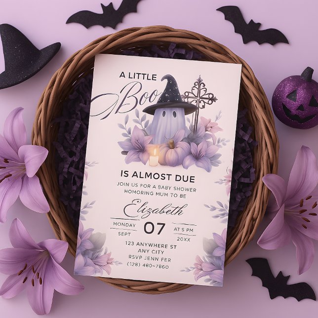 pequeña invitación a la ducha de bebé Halloween Pu (little boo baby shower invitation, Halloween Flyer Baby Shower, Little Boo Invitation Little Boo Bab)