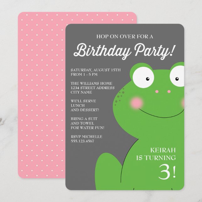 Pequeña Invitación a la fiesta de cumpleaños de es (Anverso / Reverso)