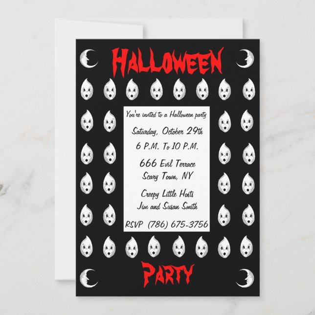 Pequeña invitación a la fiesta fantasma (Anverso)