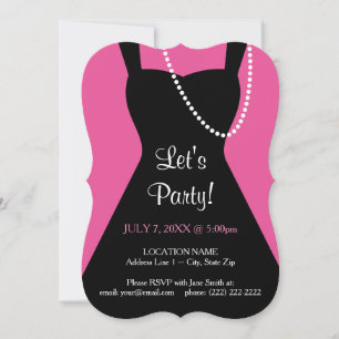 Pequeña invitación al vestido negro Bachelorette