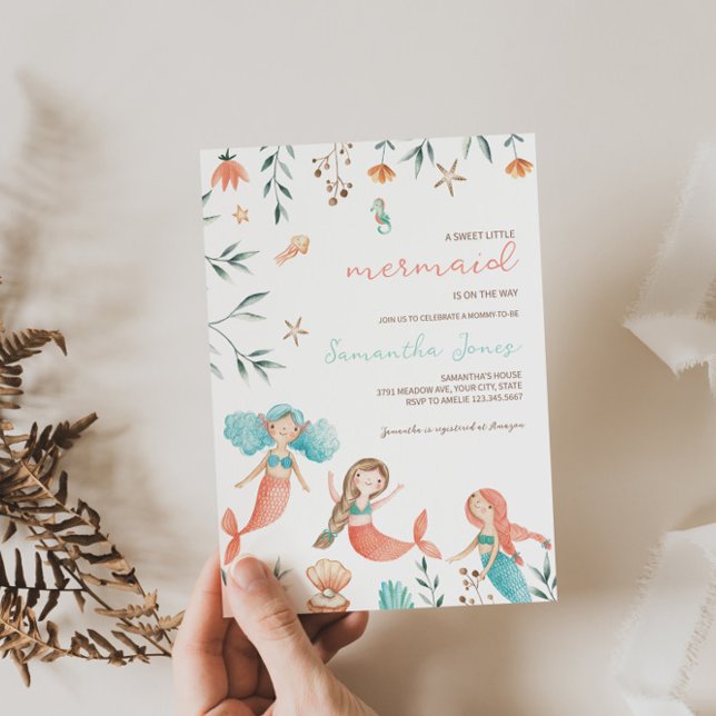 Pequeña invitación de Baby Shower a la sirena (Subido por el creador)