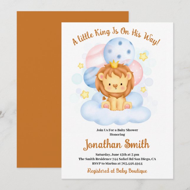 pequeña Invitación de Baby Shower de Acuarela del  (Anverso / Reverso)