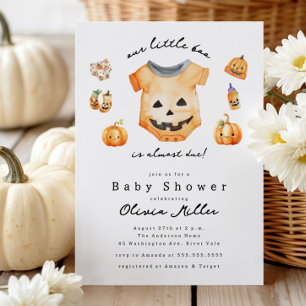 Pequeña invitación de Baby Shower de calabaza