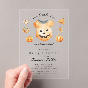 Pequeña invitación de Baby Shower de calabaza