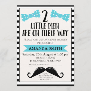 Pequeña invitación de Baby Shower del bigote del