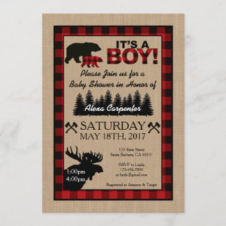 Pequeña invitación de Baby Shower del cazador del