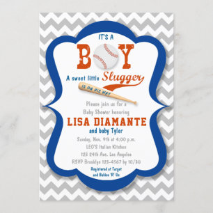 Pequeña invitación de Baby Shower del muchacho del