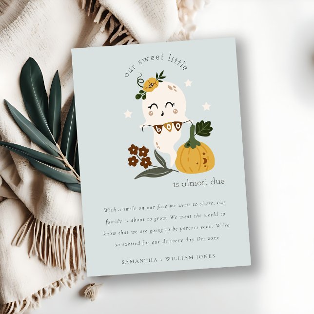 Pequeña Invitación de bebé fantasma de Halloween (Subido por el creador)