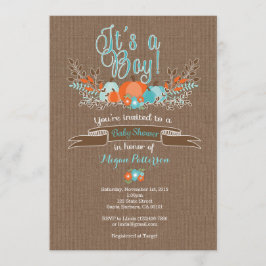 Pequeña invitación de calabaza Baby Shower para ni