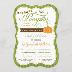 Pequeña invitación de calabaza en Baby Shower, oto