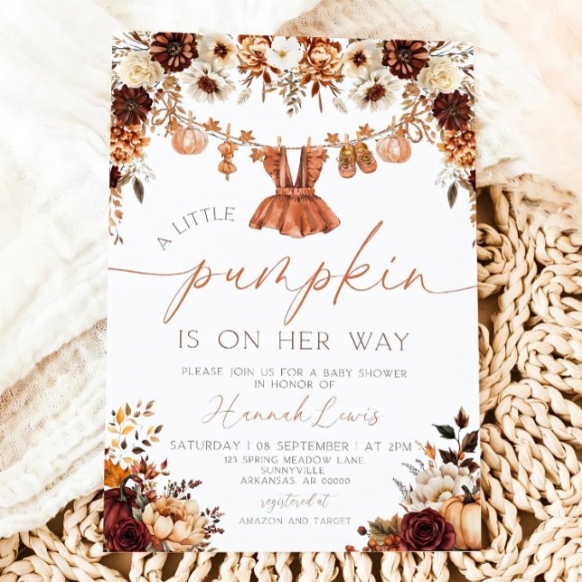 Pequeña invitación de calabaza en Baby Shower, rop (Subido por el creador)