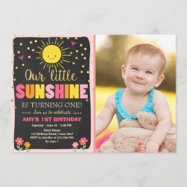 Pequeña invitación de cumpleaños Chica de oro rosa