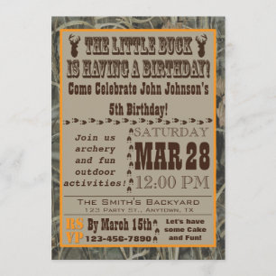 Pequeña invitación de cumpleaños con Camo