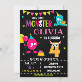 Pequeña invitación de cumpleaños para el chica