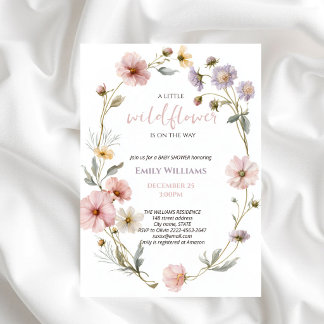 Pequeña Invitación de Ducha de Bebé Flor Silvestre