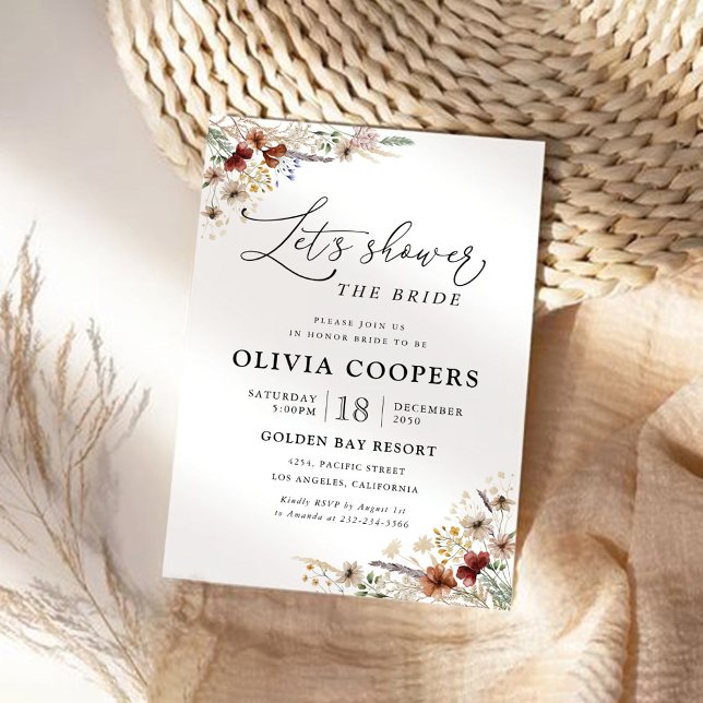 Pequeña Invitación de ducha de novia con flores si (Subido por el creador)