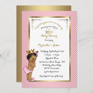 Pequeña invitación de princesa Baby Shower, de