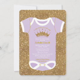 Pequeña invitación de princesa Lilac Gold Baby