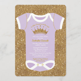 Pequeña invitación de princesa Lilac Gold Baby