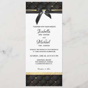 Pequeña invitación del arco del diamante del negro