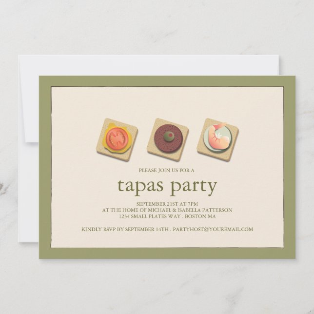 Pequeña invitación del fiesta de los Tapas del (Anverso)