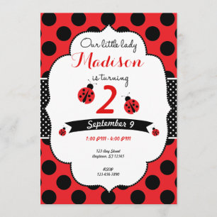 Pequeña invitación del lunar de señora Ladybug