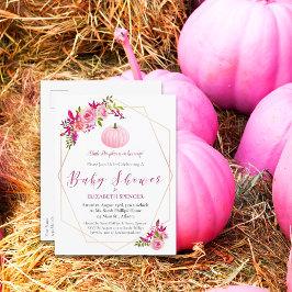 Pequeña invitación floral de calabaza Baby Shower