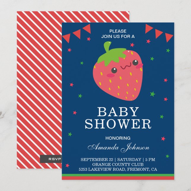 Pequeña invitación linda de Baby Shower de la (Anverso / Reverso)
