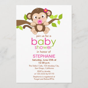 Pequeña invitación linda de Baby Shower del chica