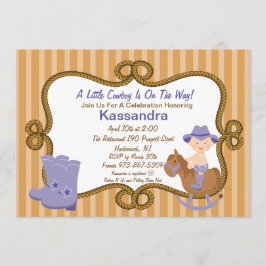 Pequeña invitación occidental de Baby Shower de la