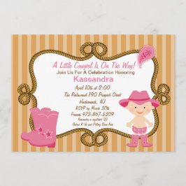 Pequeña invitación occidental de Baby Shower de la