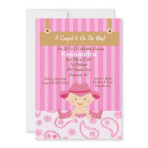 Pequeña invitación occidental de Baby Shower de la