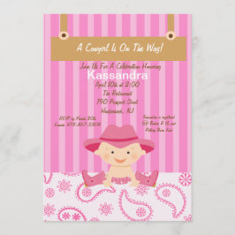 Pequeña invitación occidental de Baby Shower de la