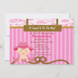 Pequeña invitación occidental de Baby Shower de la