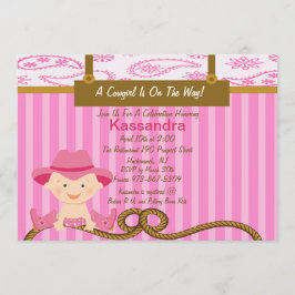 Pequeña invitación occidental de Baby Shower de la