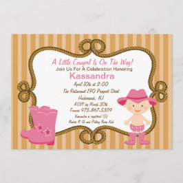 Pequeña invitación occidental de Baby Shower de la