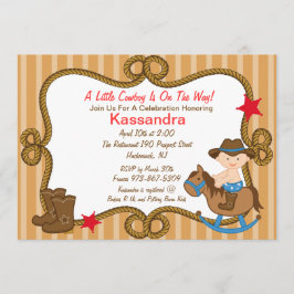 Pequeña invitación occidental de Baby Shower del
