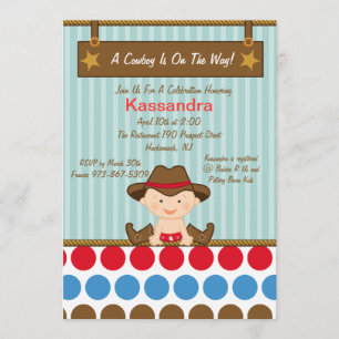 Pequeña invitación occidental de Baby Shower del