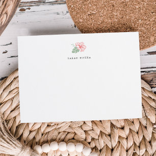 Pequeña Isla Hibiscus Personalizado Stationery Tarjeta pla