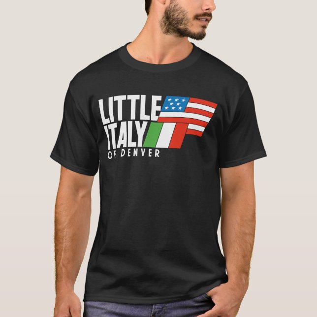 Pequeña Italia de la camiseta retro NEGRA de Denve (Anverso)