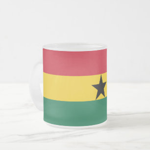 Pequeña jarra de vidrio escarchada con bandera de