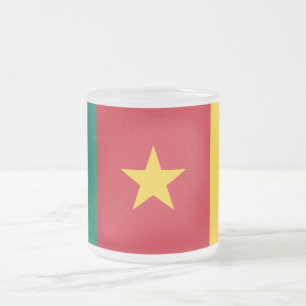 Pequeña jarra de vidrio escarchada con bandera de