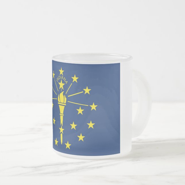 Pequeña jarra de vidrio escarchada con bandera de  (Anverso derecho)