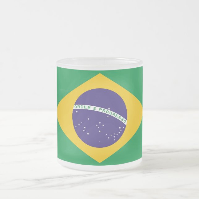 Pequeña jarra de vidrio escarchada con bandera de  (Centro)