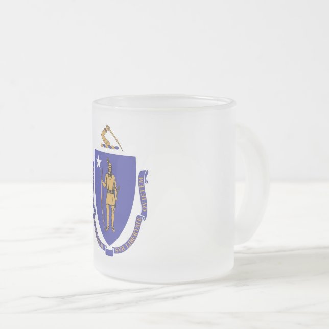 Pequeña jarra de vidrio escarchada con bandera de  (Anverso derecho)