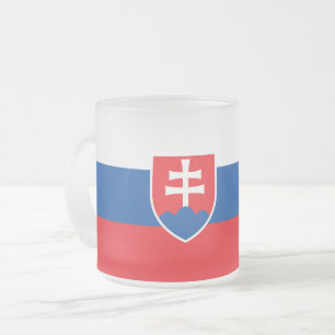 Pequeña jarra de vidrio escarchada con bandera de 