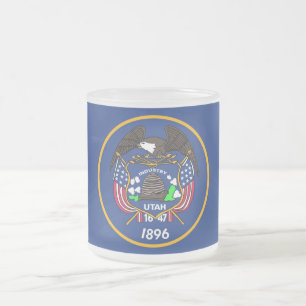 Pequeña jarra de vidrio escarchada con bandera Uta