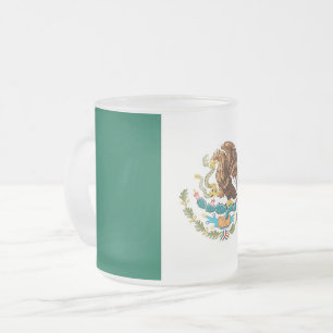 Pequeña jarra de vidrio escarpada con bandera de M