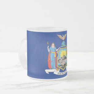 Pequeña jarra de vidrio escarpada con bandera de N